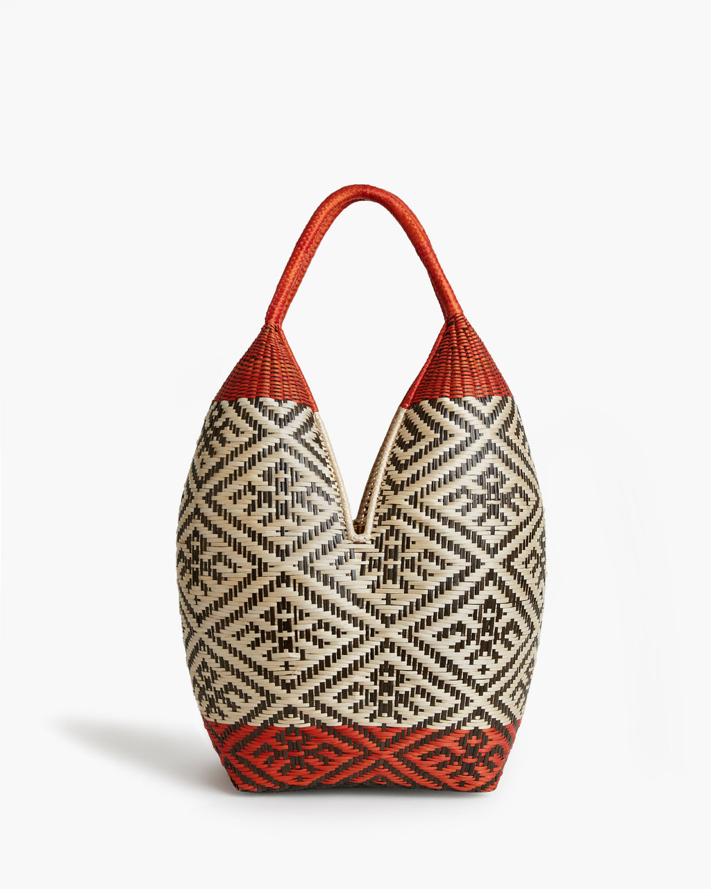 Tote Basket M Natural fiber/Black/Orange