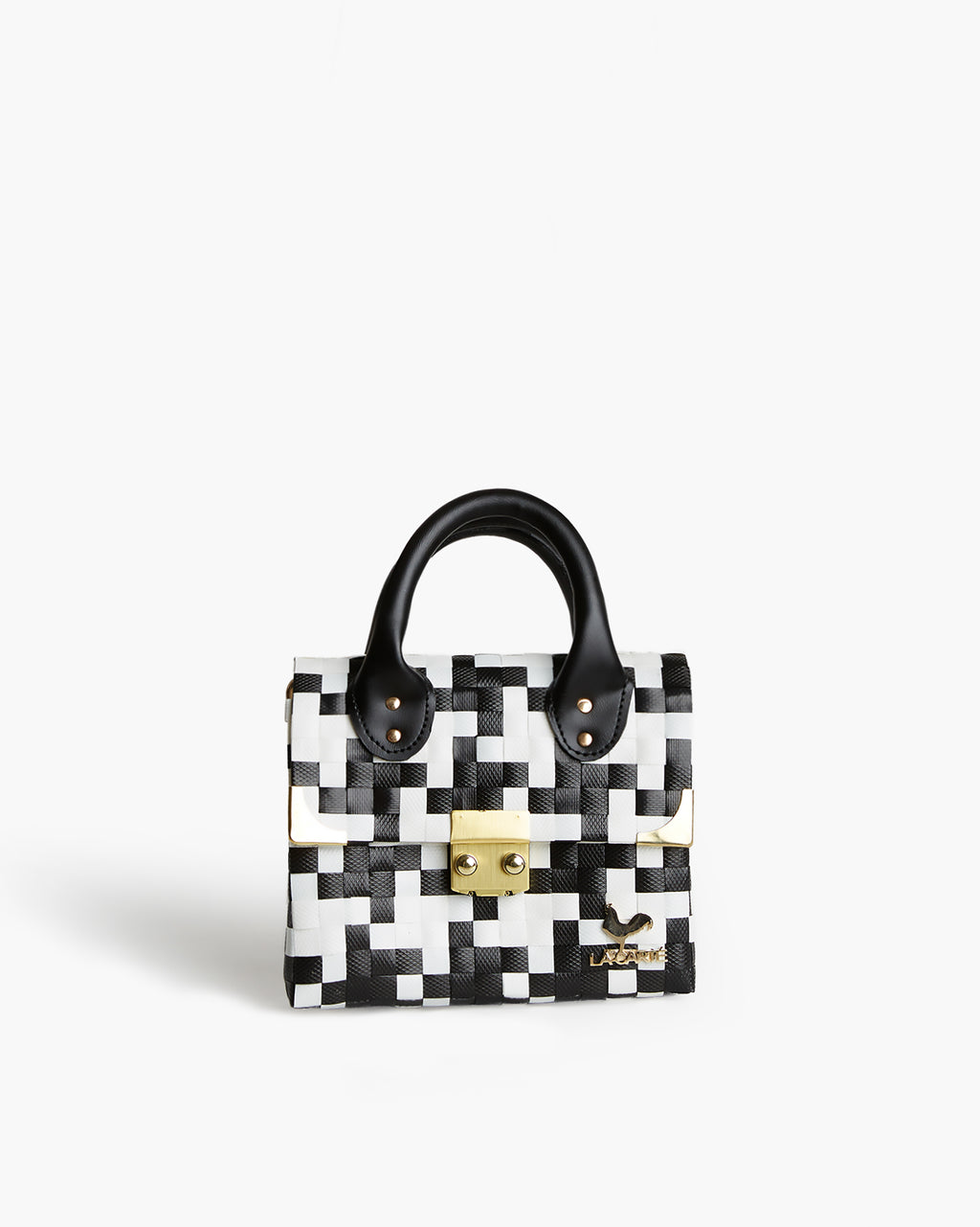 Mini Bolso Fanny Contrast Blanco y Negro