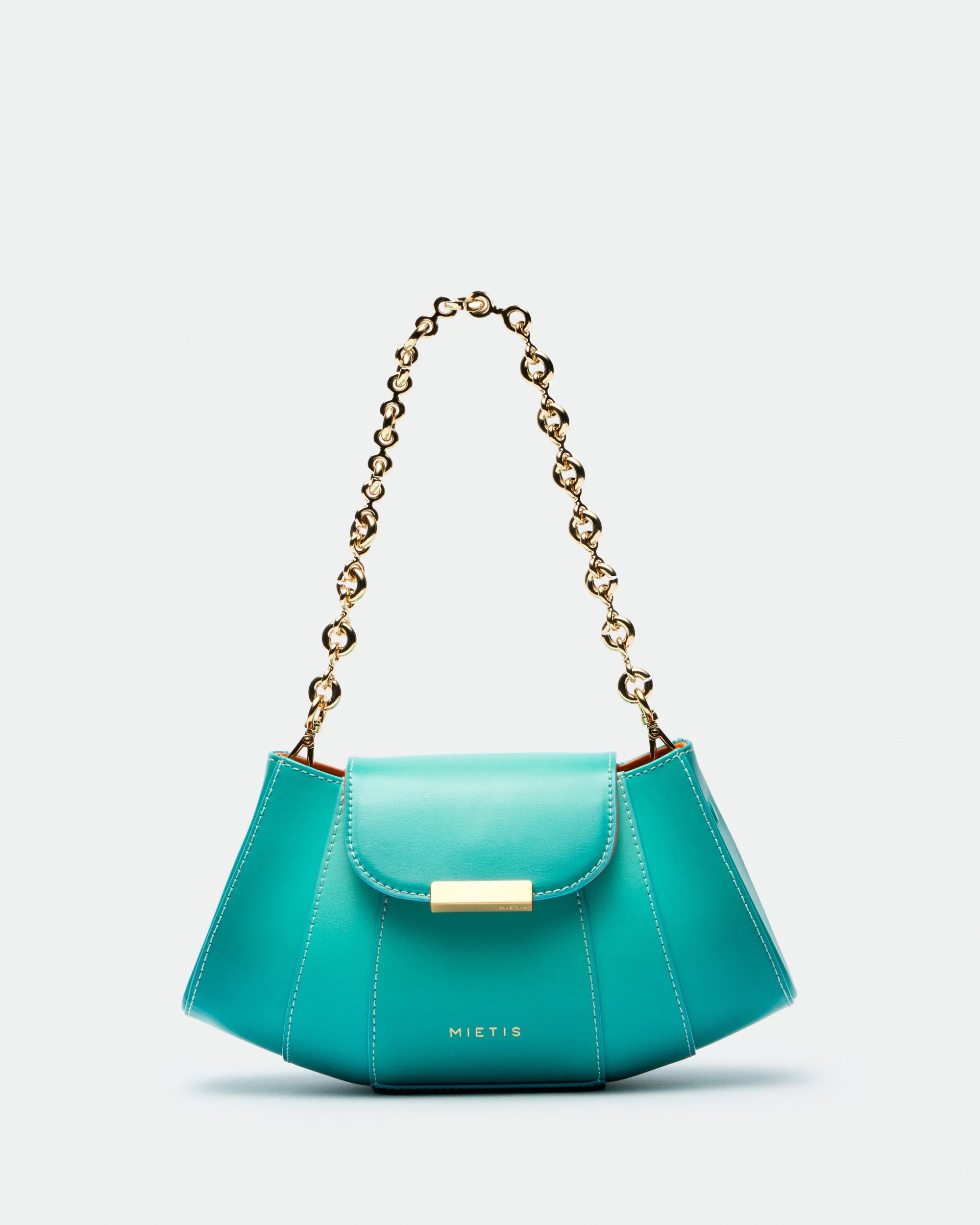 Gold/Blue Straw Teapot Mini Bag